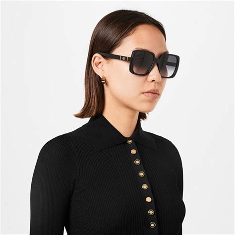 gucci black thin square sunglasses